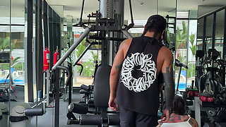 A Sweaty, Strong Guy at the Gym Asks a Neighbor in the Building to Smell His Cock so He Can Fuck Her Later