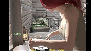 Redhead milf in a steamy manga scene with big tits