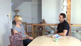 Real German amateur Pornfighter Long John with perky small breasts ready to show off