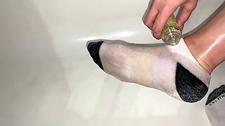 Foot Oil Massage in Ankle Socks