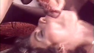 Vintage Threesome Of Sexy Busty Milf Fucked And Cummed In Mouth By Two Big Cocks