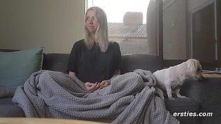 Beautiful Busty Pregnant Babe Gets Herself Off