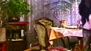 Vintage Slut in Lingerie Takes It in Her Hairy Pussy and Vintage Teeny Takes It in Her Ass