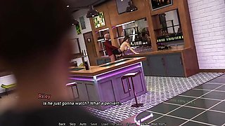 Husband Wants To Fuck His Wife In Bar & One Watches Silently and Masturbating His Dick and Husband Cums Inside Her Wife's Pussy