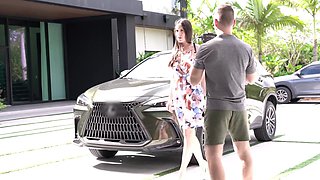 Brunette Amiee Cambridge enjoys while being fucked by her man