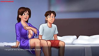 Horny Dude Fucks Busty MILF Landlady in Steamy Massage - Summertime Saga Hentai