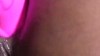 Black booty babe Jayden Starr fucks her asshole with a pink vibrator