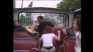 Two Amazing MILF Get Fucked Hard by Their Boyfriend on Top of the Bus