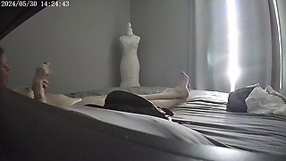 Hot wife milf caught bedroom masturbating watching porn