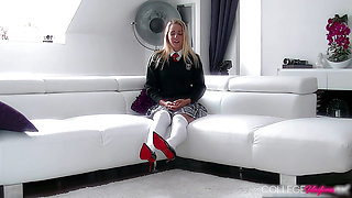 Christen Courtney's Schoolgirl Pussy Pounded In Louboutin Heels!