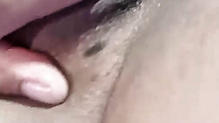 Pussy filled with cream in a hot video call with my stepsister