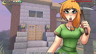Alex gives steve a blowjob in Minecraft naughty craft by LoveskySan69