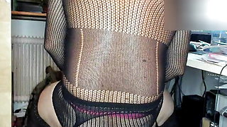 Sexy Caged Crossdresser gets anal pussy stretched out to the MAX