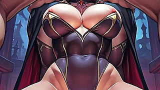 Deep throat blowjob from a sexy and hot vampire on Halloween night