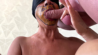 Stepmom and stepson oral creampie play