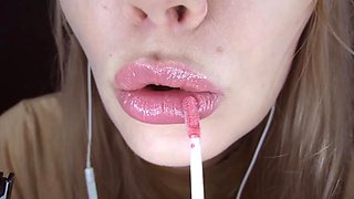 ASMR kiss: Amateur, Brunette  Solo Porn