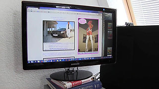 Spex secretary dominating over pet played slave