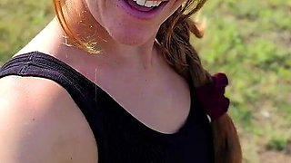 Redhead Preps Tight Ass for Anal on the Farm