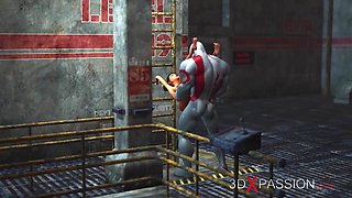 Donk bang. Cherry school gal and a huge monster in the industrial zone