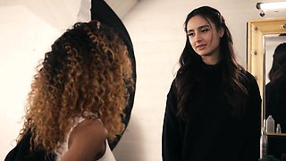 Eliza Ibarra and Scarlit Scandal's clit rubbing movie by Bellesa Films