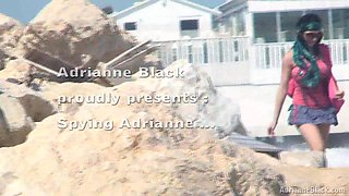 Adrianne on the Beach! Flashing Video!