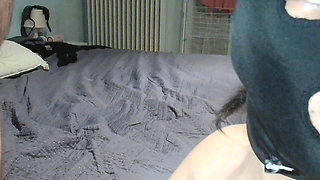 I Suck the Cock of the Pantyhose Fetishist and Eat His Big Cum