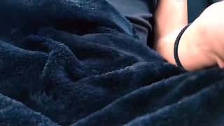 College doll with ample labia rides in car in her panties -