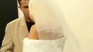 Sexy bride and ugly man