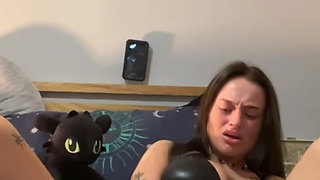 19 y.o emo student watch her moan when dildo hit deep