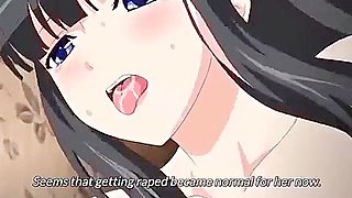 She squirts and gets pregnant, then he returns and takes her back to his room, where he fucks her and cums inside her.