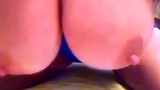 Big Pink Nipples and Tits Close-Up on Webcam
