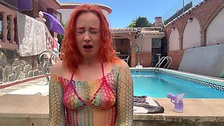 Sneezing with Chhinkni Powder in Bikini Nearby the Pool