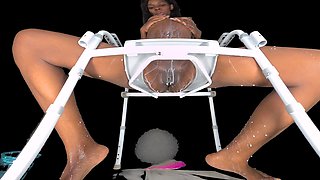 Milky Chocolate - Ebony Drenched in White Toilet POV