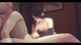 Naruto Hentai - Sarada Handjob & Blowjob - Manga Anime Japanese Asian Game Porn