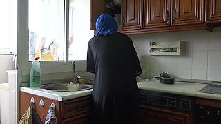 Muslim Wife Is Fucked Hard While Doing the Dishes