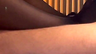 Rubbing Cock on Pantyhose Until Cum in Nylon