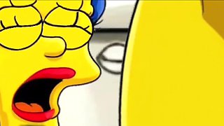 The Simpsons Porn Parody: Sexy Cheating Wife Marge Lets a Black Dude Fuck Her In The Public Toilet