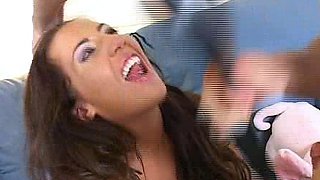 Extreme amateur pov blowjob with brunette babe