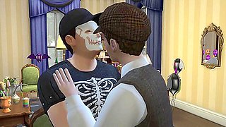 Car Toon In Spooky Sims Trailer - Hunk Fucks Stepbrother - 18 Year Old Twink - Cock Sucking - Halloween Sims