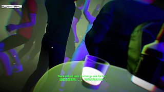 Lustful Girl Friend Fuck the Stranger Man at Night Club - 3D Animation