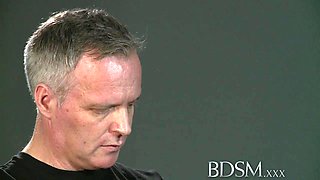 BDSM XXX Tattooed slaves are suspended and made to ejaculant