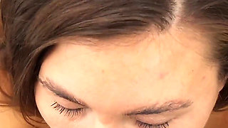 Ukrainian Cougar Interracial POV Blowjob and Facial