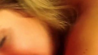 Naughty Blonde Jaelyn Fox Shows Her Pussy Before Deep-throating Cock and Receiving Facial