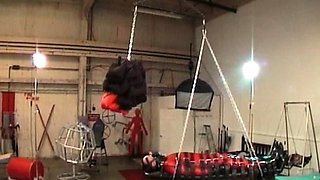 Brunette slave girl enjoys the harsh fetishes of a bdsm game