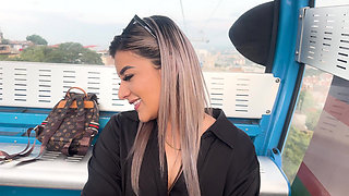 I Fuck and Suck Cock Outdoors to My Stepbrother's Best Friend While We Ride the Cable Car in My City! Naty Delgado & Brian Evans