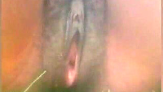 My slut masturbating and pee in the bush, she got fat pussy