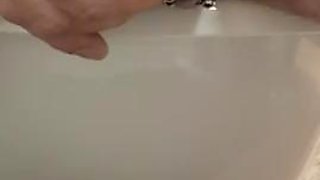Added more 6 gauge piercings to my scrotum,  slid my finger down my urethral using my precum