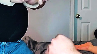 Huge Tits Shooting Milk on a Dick as He Jerks off