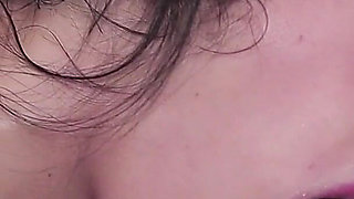 Brunette with Big Feet Goes to a Gloryhole to Give a Footjob and Get Fucked!