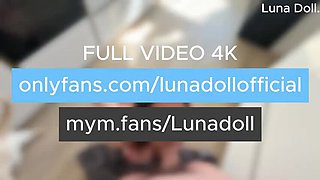 Horny French Brunette Luna Doll Gets Rough Kitchen Fuck - Big Tits, Deep Throat & Cum Swallowing